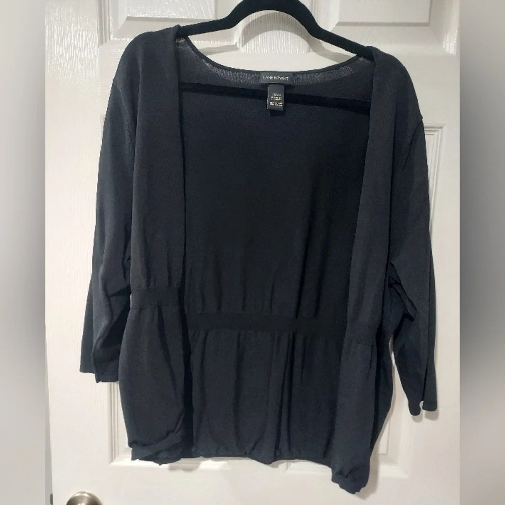 Lane Bryant Black Open Front 3/4 Sleeve Cardigan in Size 22/24 3X